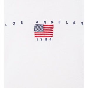 Brandy Melville Los Angeles 1984 white Jamie top